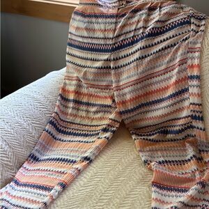 J. Crew Vibrant Zigzag Leggings - Navy, Coral, Beige